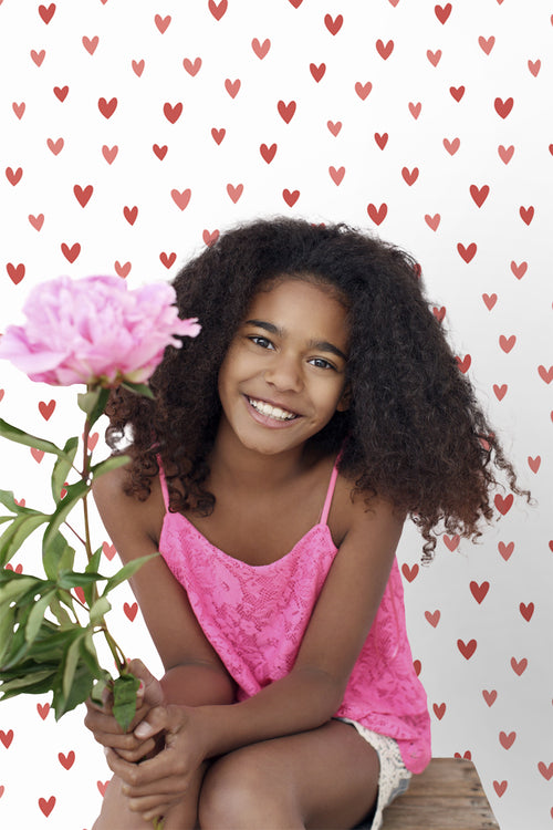 ESTAhome behang hartjes wit en roze - 50 x 900 cm - 131634 - vtwonen shop