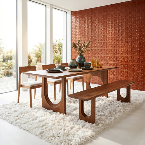 Bullnose Chamfered Mix mangohouten eettafel  - 240 cm