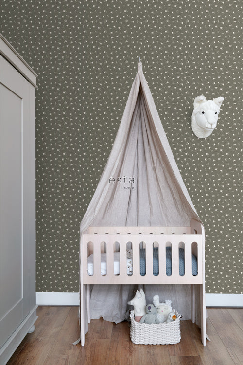 ESTAhome behang bloemetjes bruin en licht roze - 53 cm x 10.05 m - 139238