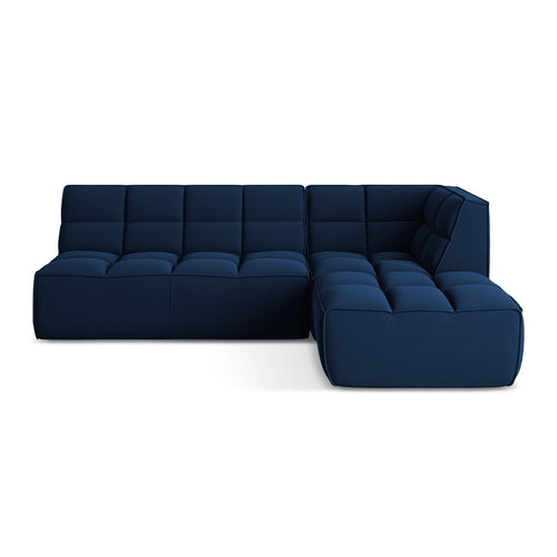 LaMiaSofa Modulaire hoekbank rechts Belluno - velours - koningsblauw - 258x178x75