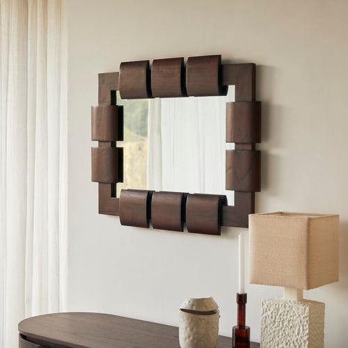 Tikamoon Spiegel in mindi 85 x 67,5 cm - Bruin - vtwonen shop