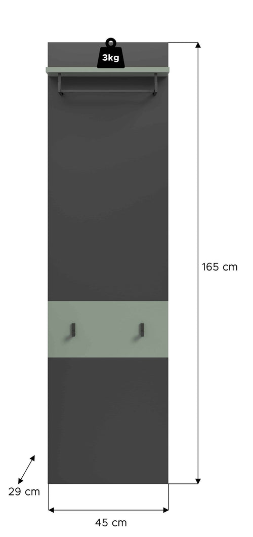 Furnilux Garderobepaneel Canu  een stijlvolle upgrade - 165x45x29cm