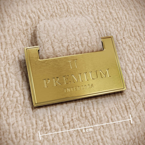Premium Interiors - Bank LUSH - fluweel met motieven beige-taupe 205cm