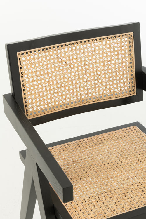 J-Line stoel Rooster - essenhout/rotan - zwart - vtwonen shop