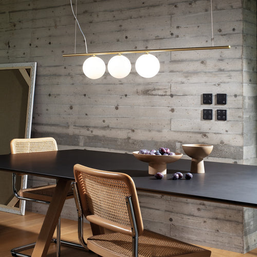 Ideal Lux PERLINE 3 Light Bar Hanglamp Plafondlamp Messing