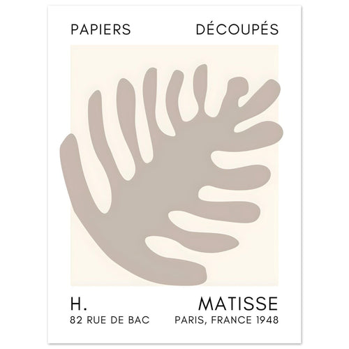 Artfulprints Poster Matisse – Coral bloom grey   - 30x40 cm - Grijs