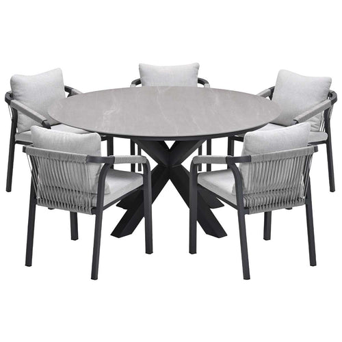 Garden Impressions tuinset Tarera - Duuk - taupe - Ø150 cm - 6-delig - vtwonen shop