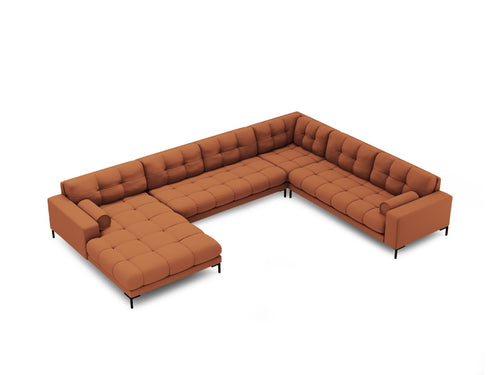 Cosmopolitan Design Panoramische hoekbank rechts Bali 7-zits, structurele stof, baksteen - 256x327x75cm