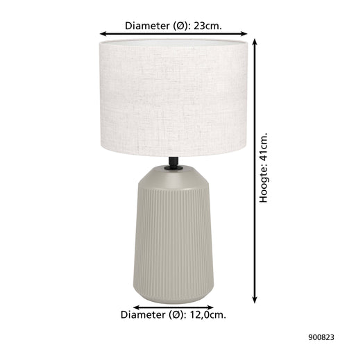 EGLO tafellampen Capalbio - e27 - keramiek - zandkleur - vtwonen shop