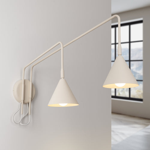 Sollux Lighting Wandlamp NOX 2 beige met schakelaar - 150x80x30cm