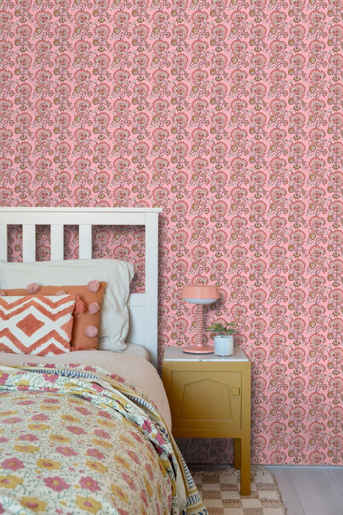 ESTAhome behang vintage bloemen roze - 50 x 900 cm - 131822