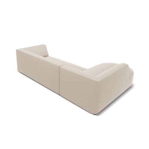 Cosmopolitan Design - Modulaire hoekbank links Siena 4-zits, flueel beige - 180x273x69cm