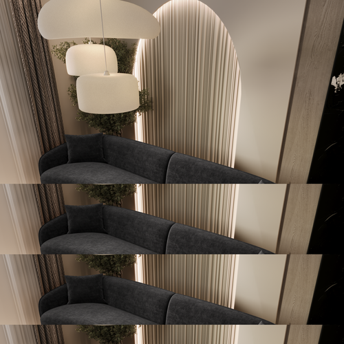 Sia Home - Rechte bank CELINE - Geweven stof - Zwart - 260cm