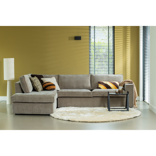 WOOOD vloerlamp Loft - Metaal/Bouclé - Naturel - 130xØ30 cm - vtwonen shop