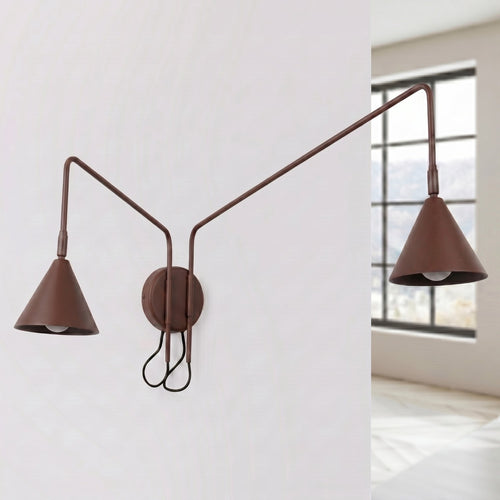 Sollux Lighting Wandlamp NOX 2 bruin met schakelaar - 150x80x30cm