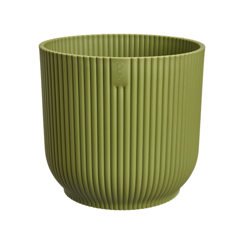 elho vibes fold rond 47 varengroen | Bloempot | Modern decoratief ribpatroon