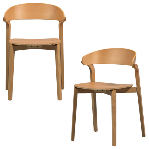 WOOOD eetkamerstoelen Cras - Naturel - Set van 2 - vtwonen shop