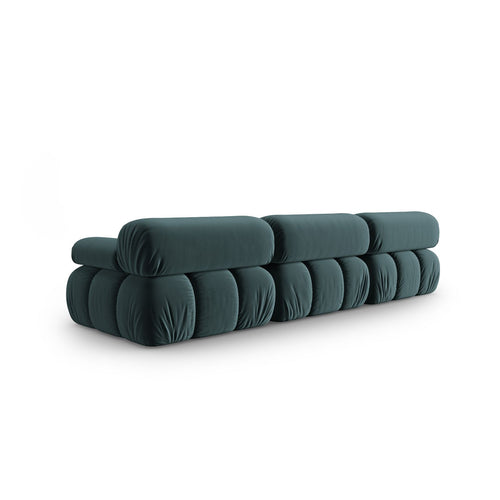 Cosmopolitan Design - Modulaire bank Cortina 3-zits, flueel turkoois - 94x282x70cm