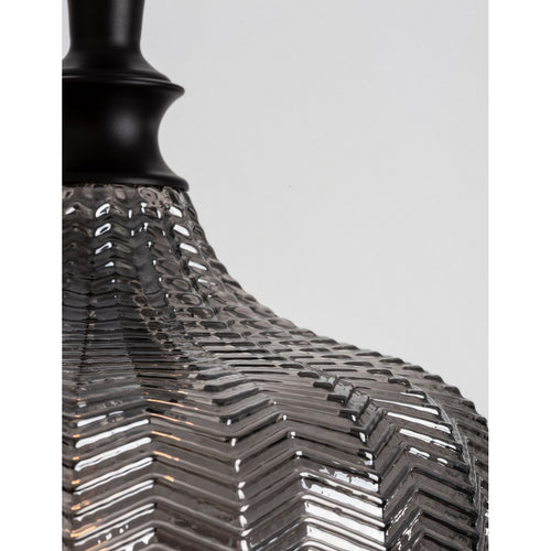 Merano Frisco Koepel Hanglamp Plafondlamp Mat Zwart Metaal Rokerig Grijs Glas LED E27