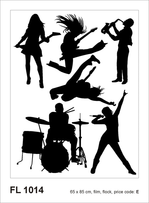 Sanders & Sanders muursticker rock and roll zwart - 85 x 65 cm - 600297