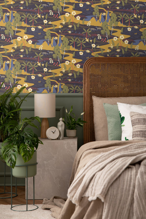 Borastapeter behang jungle-motief bruin - 53 cm x 10.05 m - 660798 - vtwonen shop