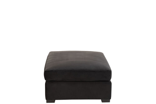 J-Line Ottoman zetel - 2 pers - velvet & hout - zwart – woonaccessoires - vtwonen shop