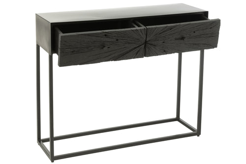 J-Line console Shanil - hout/ijzer - zwart - vtwonen shop