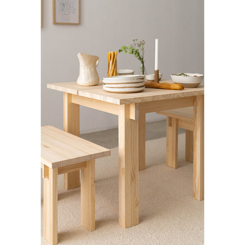 Naan Furniture Eettafel Pals - Natuurlijk ongelakt massief hout - 4 personen - 90 cm - vtwonen shop