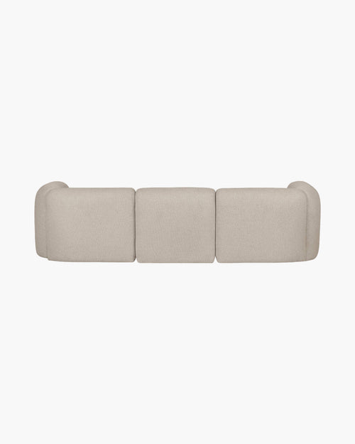 noo.ma Flom 3-zits hoekbank, Desert Beige Bouclé - zachte, modulaire sofa