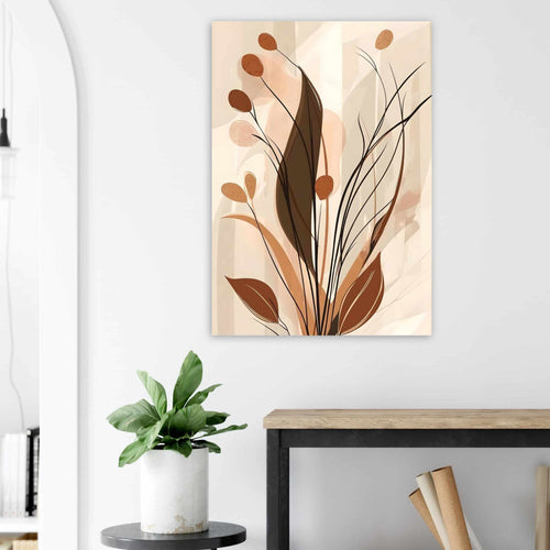 Artfulprints Poster Boho – Autumn growth   - A4 21x29.7 cm - Bruin