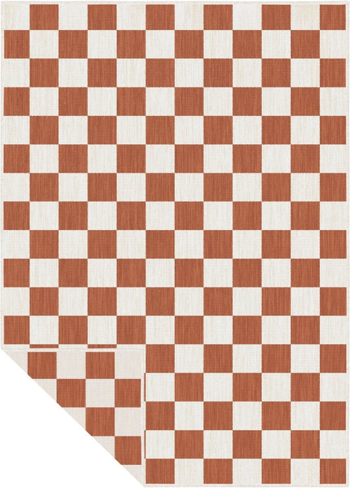 Buitenkleed Level blokken - checkerboard - roest - Interieur05 - 200 x 290 cm - vtwonen shop