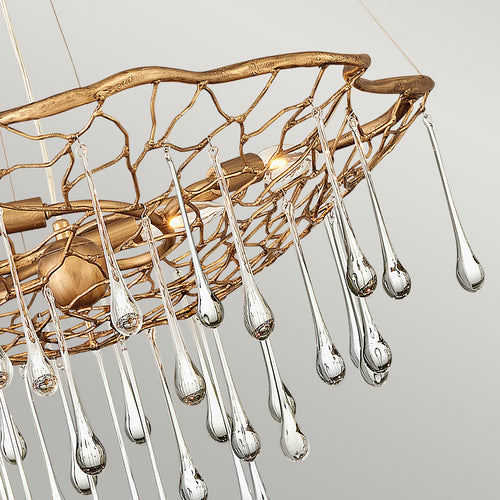Laguna Lisa McDennon by Hinkley 4-lichts hanglamp gepolijst goud