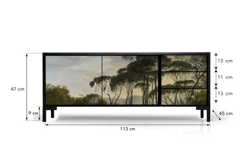 Meubel TV 2 deuren 3 lades JAN gelakt MDF met bosprint - vtwonen shop