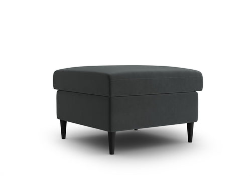 Cosmopolitan Design Poef Kyoto flueel donkergrijs - 70x70x45cm
