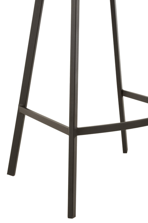 J-Line barstoel Olivier - textiel/metaal - beige - 2 stuks