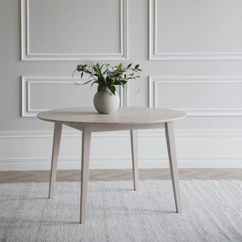 Rowico Home Filippa uitschuifbare eettafel whitewash - Ø120 cm - vtwonen shop