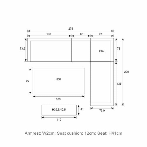 Carrara lounge-diningset - 5-dlg. - light teaklook - sand – Centostone - vtwonen shop