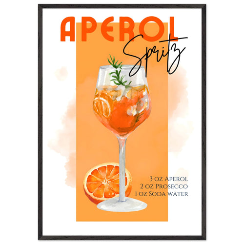 Artfulprints Poster met Lijst Aperol Spritz - Orange   - 70x100 cm - Oranje