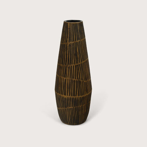 Maxifleur Vaas Ratan Bruin Zwart D17 H47