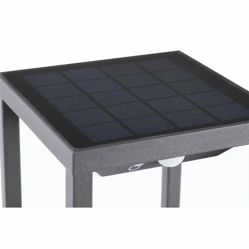 Faro Saura - LED-tuinpaal voor buiten, donkergrijs, op zonne-energie met PIRSensor IP54