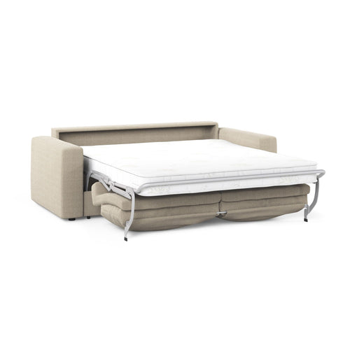 Cosmopolitan Design - Converteerbare bank Grena 3-zits, structurele stof beige - 100x205x90cm
