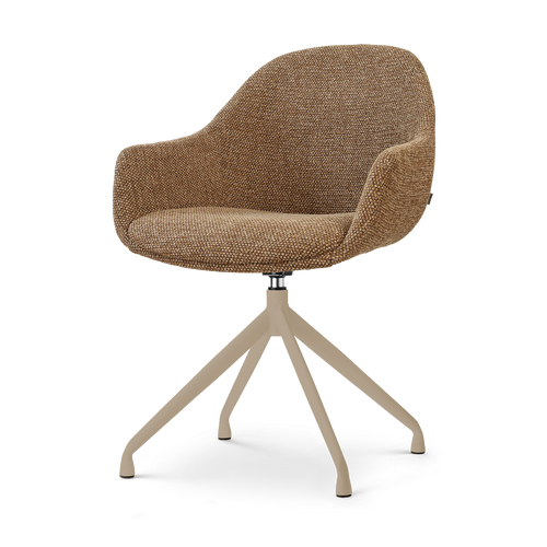 Nolon Nola-Mae draaibare eetkamerstoel bruin blend beige onderstel