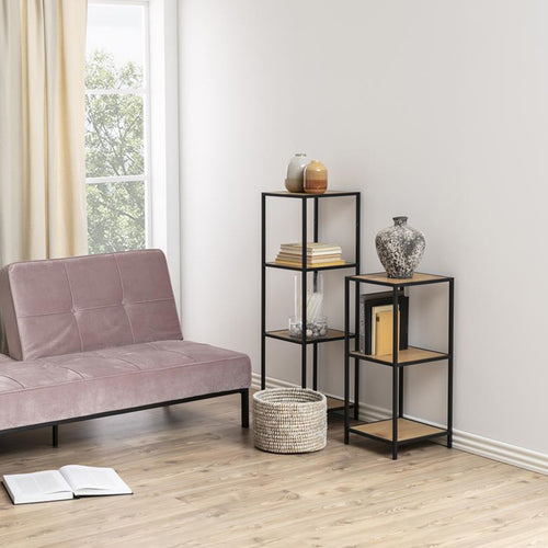 Lisomme Vic Metalen Open Kast met 4 Houten Planken - Naturel
