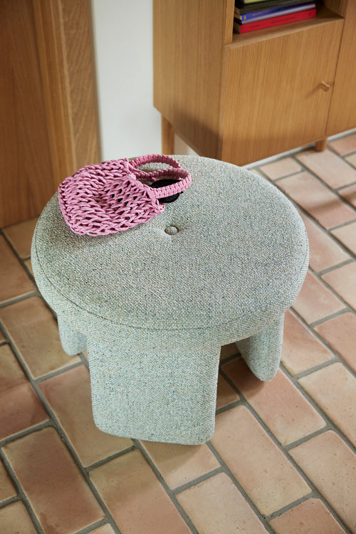 Hübsch poef Rocco - polyester - ø54xh41cm