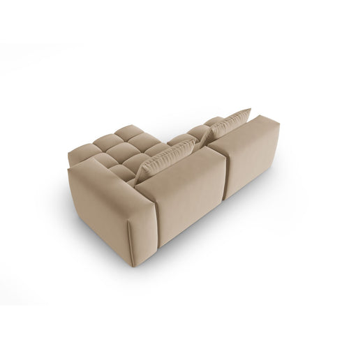 Cosmopolitan Design - Modulaire hoekbank rechts Verona 3-zits, flueel zand - 145x205x70cm