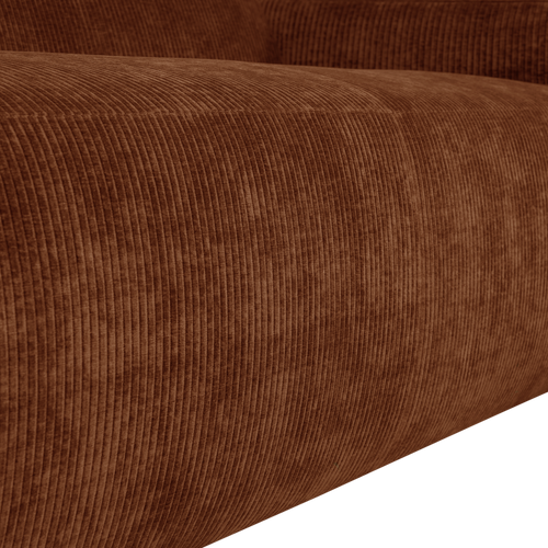 WOOOD 2-zits bank arm rechts Mojo Base - Rib - Roestbruin - 74x185x97