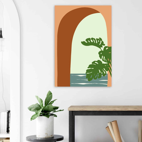 Artfulprints Poster met Lijst Boho – Minimal oasis   - 30x40 cm - Meerkleurig