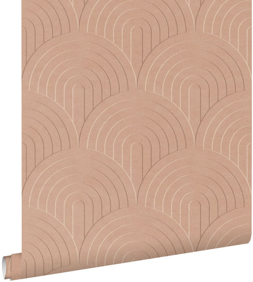 ESTAhome behang 3D-motief terracotta roze - 53 cm x 10.05 m - 131110