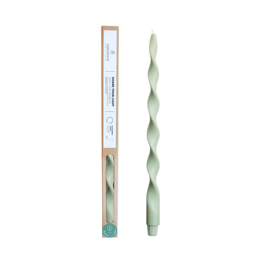 Originalhome spiraalkaars 40 cm - lichtgroen