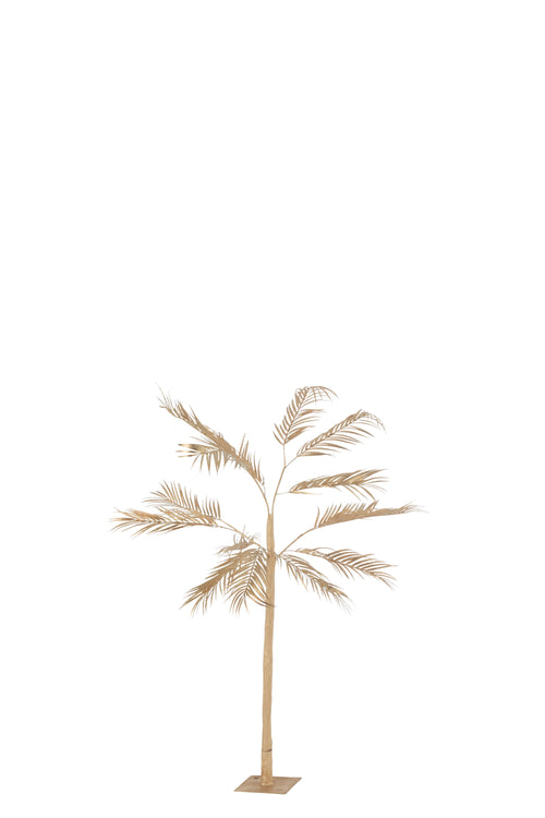 J-Line boom Palm Bladeren 1 Stam - metaal - goud - small